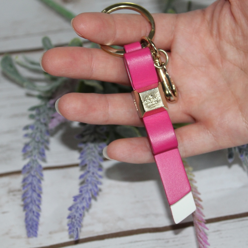 Kate Spade Fuchsia Leather with Gold Keychain